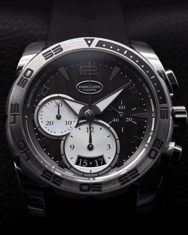 Parmigiani Fleurier Pershing 002 42MM Black Dial Rubber Strap (PFC528-0010300)