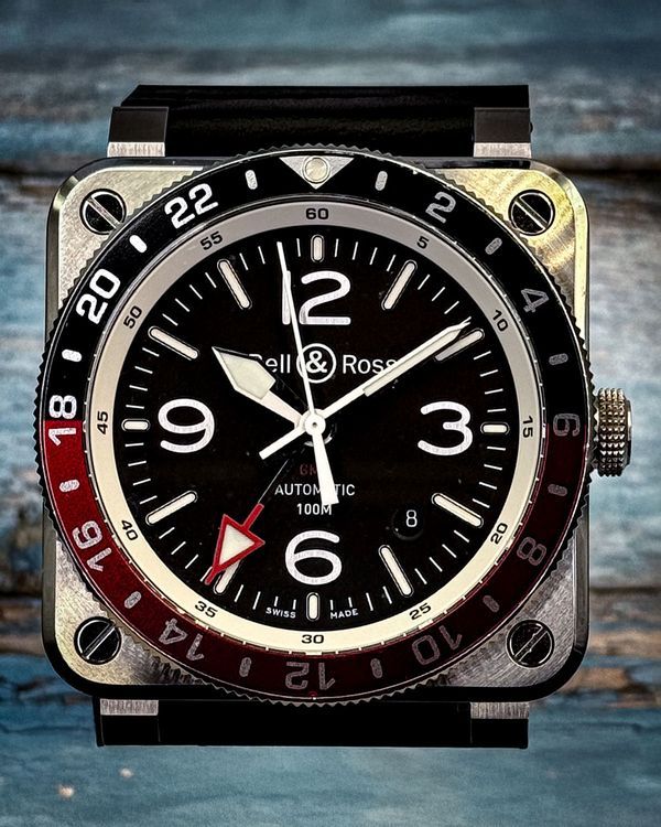 Bell & Ross BR 03 42MM Black Dial Leather Strap (BR0393-BL-ST/SCA)