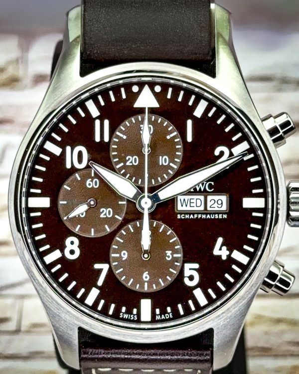 2019 IWC Schaffhausen Pilot "Antoine de Saint-Exupéry" 43MM Brown Dial Leather Strap (IW377713)