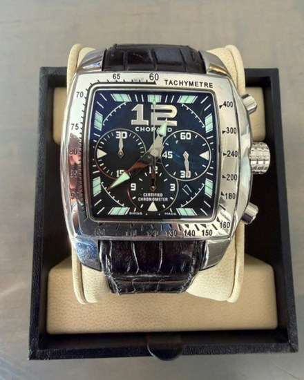 2008 Chopard Two O Ten 47MM Black Dial Leather Strap (16/8961-3001)