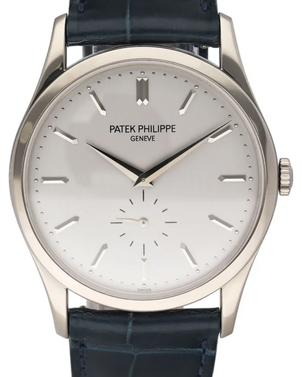 Patek Philippe Calatrava 37MM Silver Dial Leather Strap (5196G-001)