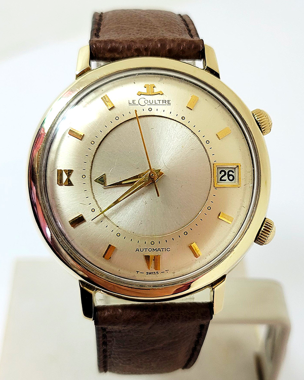 Jaeger-LeCoultre Memovox 38MM Aftermarket Silver Dial Aftermarket Leather Strap (2671-1)