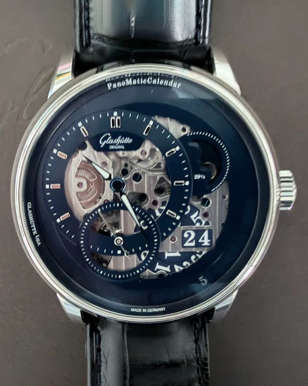 2025 Glashütte Original PanoMaticLunar 42MM Blue Dial Leather Strap (1-92-11-01-03-61)
