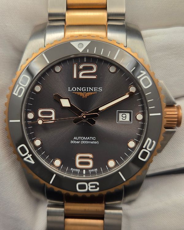 2025 Longines HydroConquest 41MM Grey Dial Two-Tone Bracelet (L3.781.3.78.7)