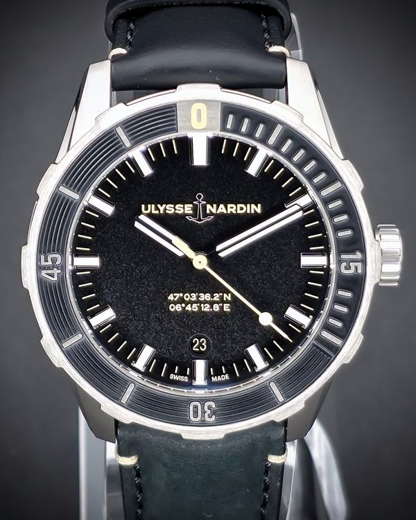 2020 Ulysse Nardin Diver 42MM Black Dial Leather Strap (8163-175/92)
