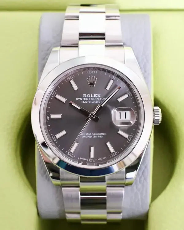 2018 Rolex Datejust 41MM Rhodium Dial Oyster Bracelet (126300)