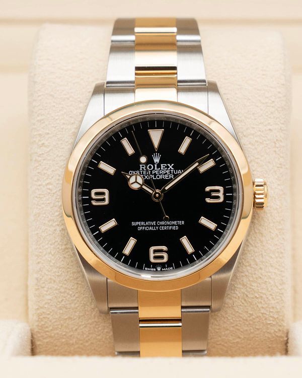 2021 Rolex Explorer 36MM Black Dial Two-Tone Oyster Bracelet (124273)