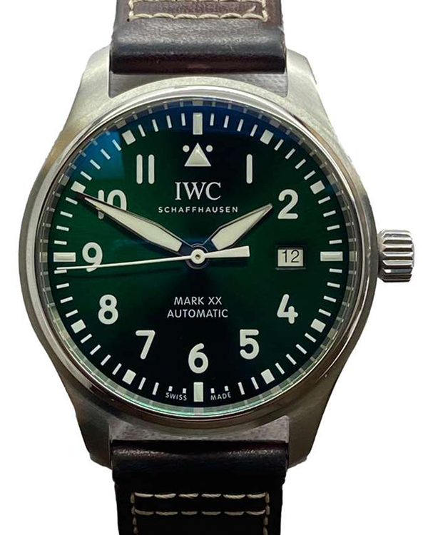 2023 IWC Schaffhausen Pilot Mark 40MM Green Dial Leather Strap (IW328205)