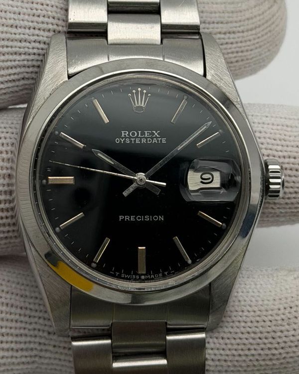 1978 Rolex Oyster Precision Date 34MM Aftermarket Black Dial Oyster Bracelet (6694)