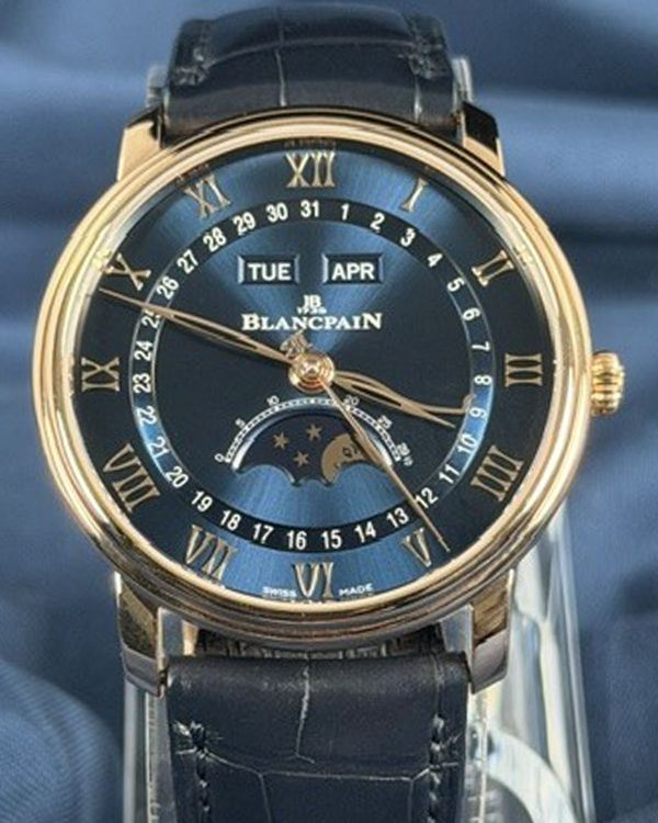 2024 Blancpain Villeret Quantième Complet Calendar 40MM Blue Dial Leather Strap (6654-3640)