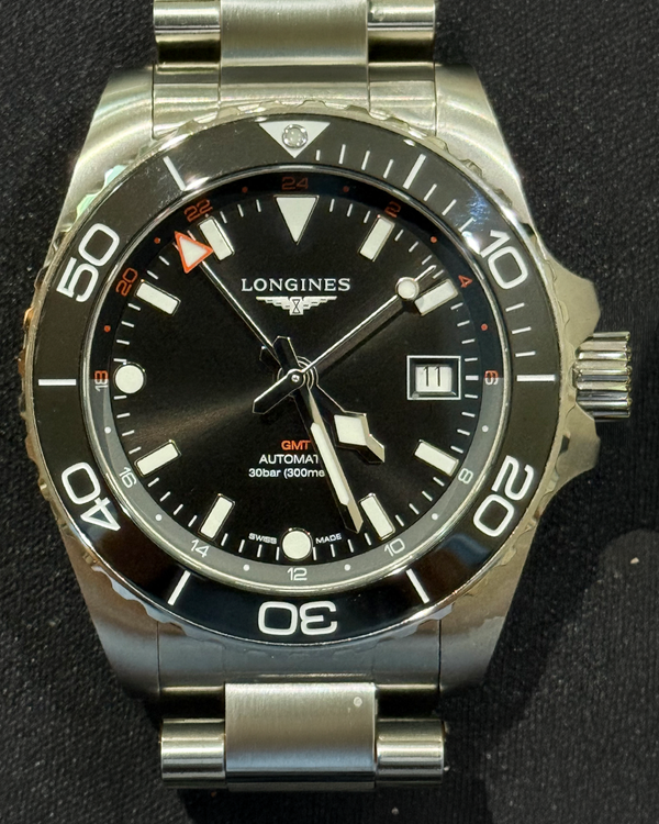 2025 Longines HydroConquest GMT 41MM Black Dial Steel Bracelet (L3.790.4.56.6)