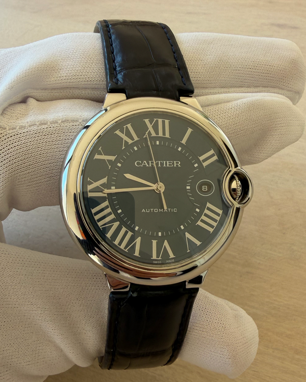 2021 Cartier Ballon Bleu 42MM Blue Dial Leather Strap (WSBB0027)