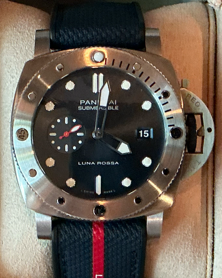 2023 Panerai Submersible Quarantaquattro Luna Rossa L.E. 44MM Blue Dial Textile Strap (PAM01391)