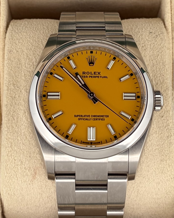 2022 Rolex Oyster Perpetual 36MM Yellow Dial Oyster Bracelet (126000)