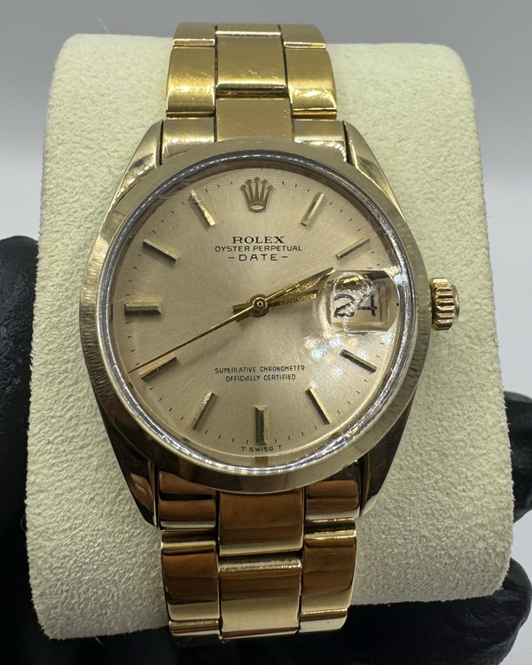 1972 Rolex Oyster Perpetual Date 34MM Champagne Dial Oyster Bracelet (1550)