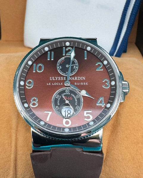 Ulysse Nardin Marine 41MM Iridescent Chocolate Dial Rubber Strap