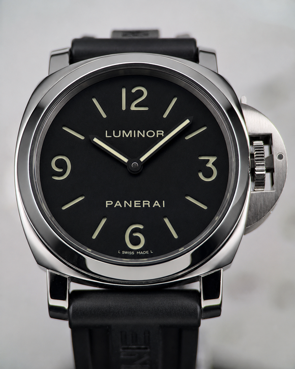 2014 Panerai Luminor Base 44MM Black Dial Rubber Strap (PAM00112)