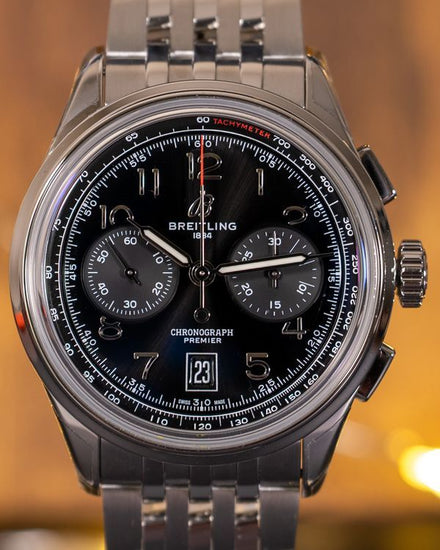 2026 Breitling Premier B01 Chronograph 42MM Black Dial Steel Bracelet (AB0145)