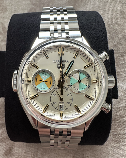 2026 Tag Heuer Carrera Chronograph Seafarer 42MM Beige Dial Steel Bracelet (CBS2016.EB0430)