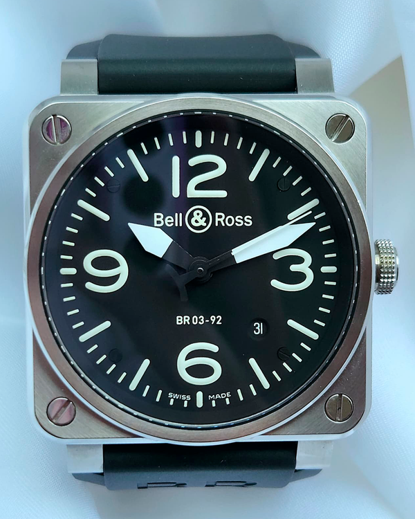 2016 Bell & Ross BR 03 42MM Black Dial Rubber Strap (BR03-92-S)