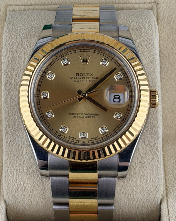 No Reserve - 2015 Rolex Datejust II 41MM Champagne Dial Two-Tone Oyster Bracelet (116333)