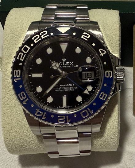 No Reserve - 2013 Rolex GMT-Master II "Batman" 40MM Black Dial Oyster Bracelet (116710BLNR)