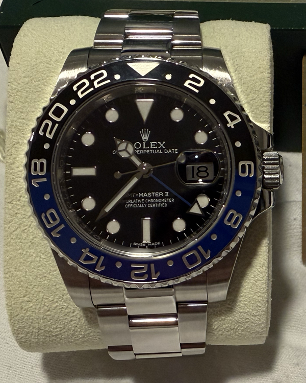 No Reserve - 2013 Rolex GMT-Master II "Batman" 40MM Black Dial Oyster Bracelet (116710BLNR)
