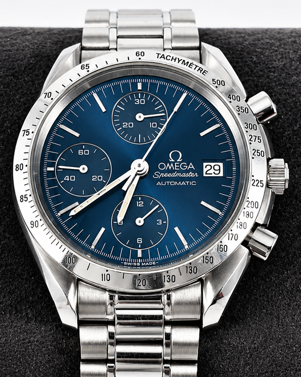 No Reserve - Omega Speedmaster Date 39MM Blue Dial Steel Bracelet (3511.80.00)