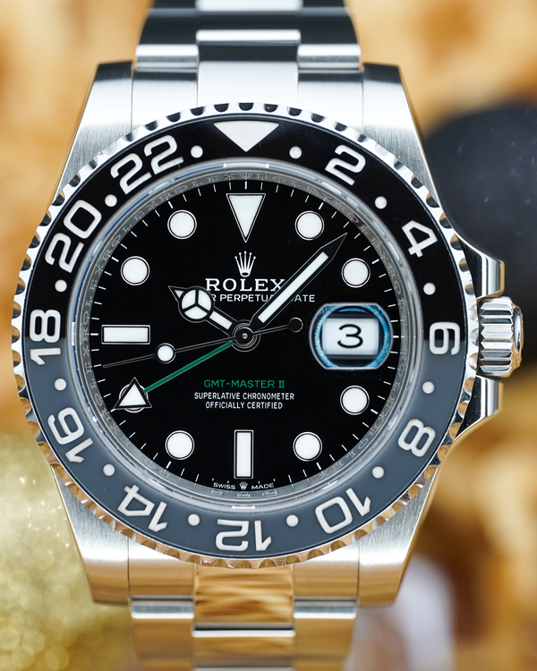 No Reserve - 2024 Rolex GMT-Master II “Bruce Wayne” 40MM Black Dial Oyster Bracelet (126710GRNR)