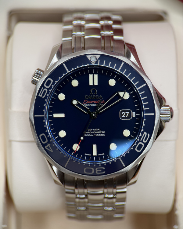 No Reserve - 2018 Omega Seamaster Diver 300M 41MM Blue Dial Steel Bracelet (212.30.41.20.03.001)