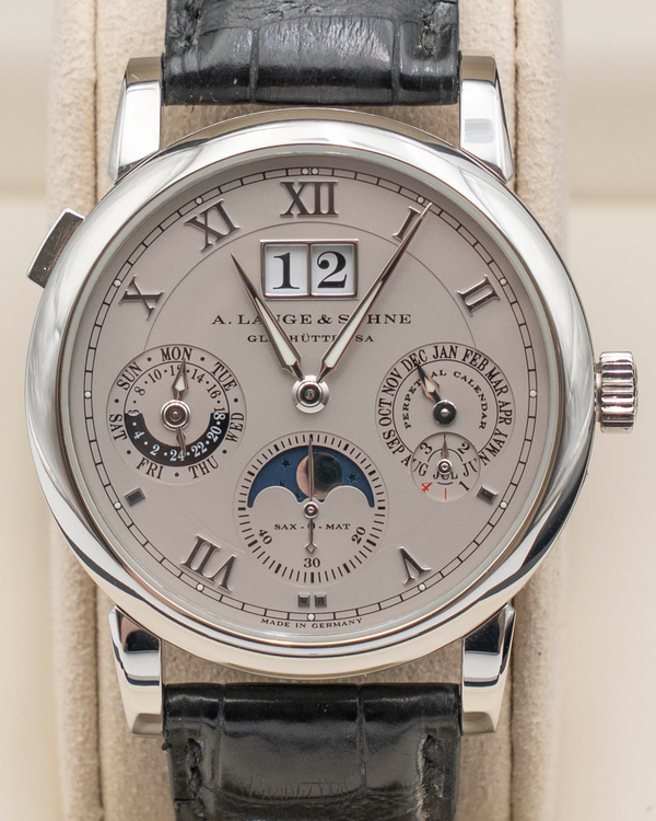 A. Lange & Söhne Langematik Perpetual 38.5MM Rhodium Dial Leather Strap (310.025E)
