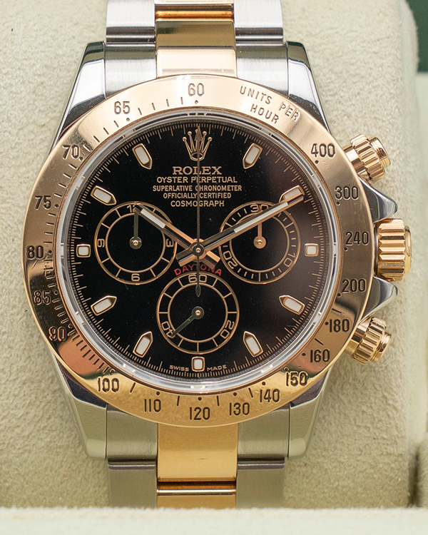 2008 Rolex Cosmograph Daytona 40MM Black Dial Two-Tone Oyster Bracelet (116523)