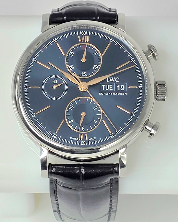 2021 IWC Schaffhausen Portofino 42mm Blue Dial Leather Strap IFW (IW391036)