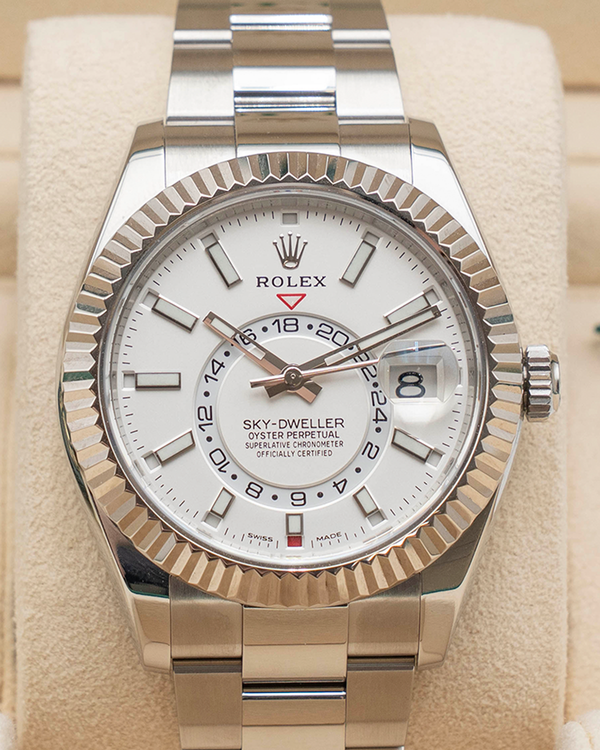 2023 Rolex Sky-Dweller 42mm White Dial Steel Bracelet (326934)