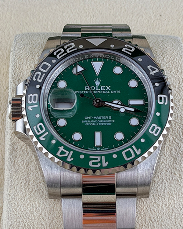2024 Rolex GMT-Master II “Sprite” 40mm Green Dial White Gold Oyster Bracelet IFW (126729VTNR)