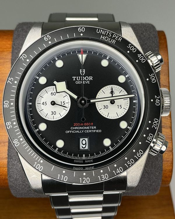 2021 Tudor Black Bay Chrono "Reverse Panda" 41MM Black Dial Steel Bracelet (79360N)
