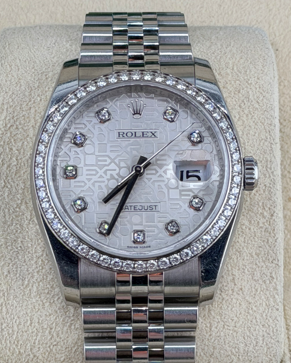 2010 Rolex Datejust 36MM Silver "Jubilee Motif" Dial Jubilee Bracelet (116244)