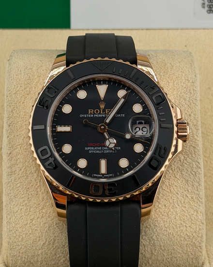 2019 Rolex Yacht-Master 37MM Black Dial Oysterflex Strap (268655)
