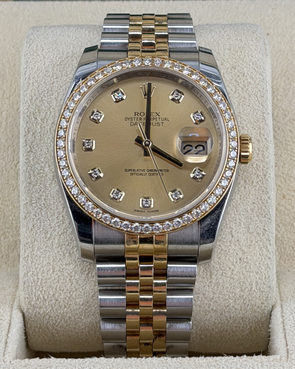 2013 Rolex Datejust 36MM Champagne Dial Two-Tone Jubilee Bracelet (116243)