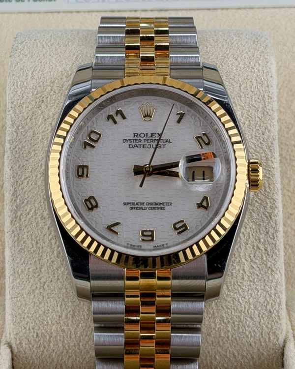2011 Rolex Datejust 36MM Silver "Jubilee Motif" Dial Two-Tone Jubilee Bracelet (116233)