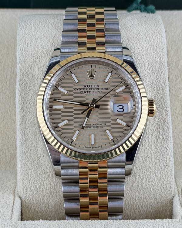 2022 Rolex Datejust 36MM Champagne "Fluted Motif" Dial Two-Tone Jubilee Bracelet (126233)