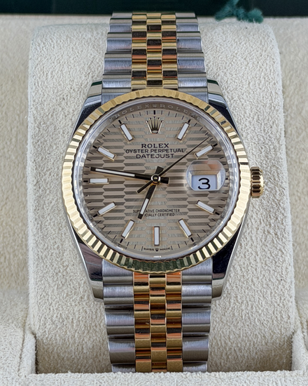 2022 Rolex Datejust 36MM Champagne "Fluted Motif" Dial Two-Tone Jubilee Bracelet (126233)