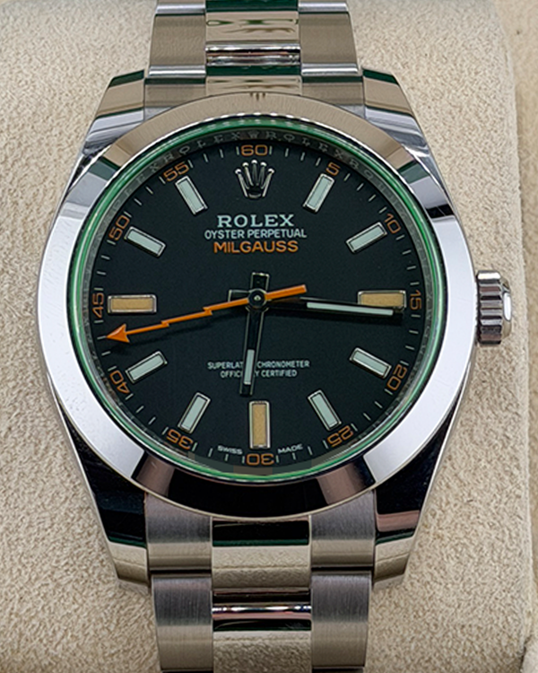 2022 Rolex Milgauss 40MM Black Dial Oyster Bracelet (116400GV)