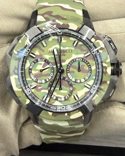 2026 Jacob & Co. Epic X Chrono 44MM Green "Camo" Dial Rubber Strap (EC440.20.AB.AA.A)