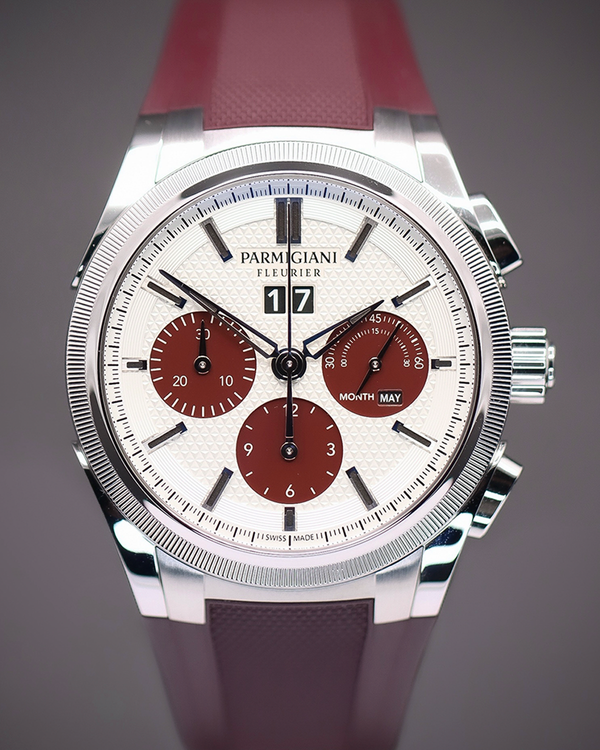 2025 Parmigiani Fleurier Tonda GT Chronograph 42MM White Dial Rubber Strap (PFC906-1020002-400181)