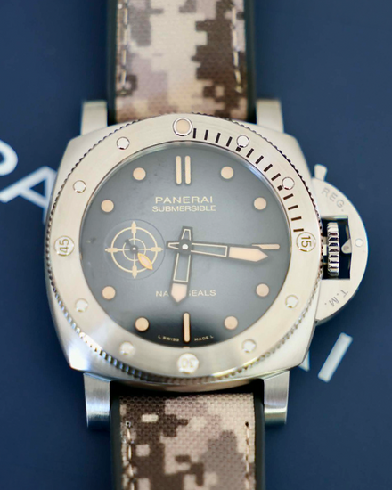 2025 Panerai Submersible "Navy SEALs" Boutique Edition 44MM Black Dial Rubber Strap (PAM01518)