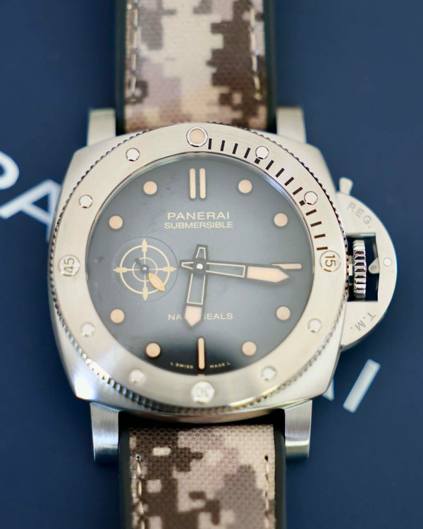 2025 Panerai Submersible "Navy SEALs" Boutique Edition 44MM Black Dial Rubber Strap (PAM01518)