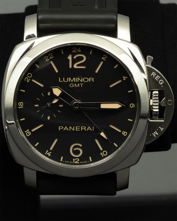 Panerai Luminor Marina 1950 3 Days GMT 44MM Black Dial Rubber Strap (PAM00531)