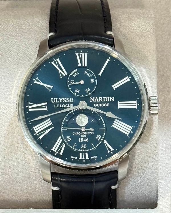 2023 Ulysse Nardin Marine Torpilleur L. E. 42MM Blue Dial Leather Strap (1193-310LE-3A-175/1A)