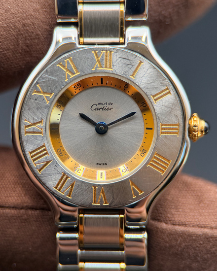 Cartier Must de Cartier 27MM Quartz Silver Dial Two-Tone Bracelet (W10072R6)